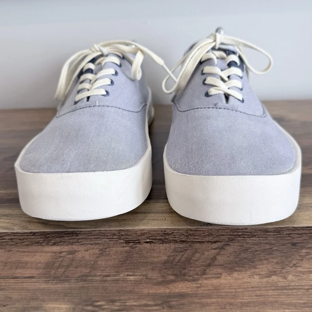 OluKai Men's Size 12 45 Shoes Tradewind Chambray Linen Lace Sneakers Blue